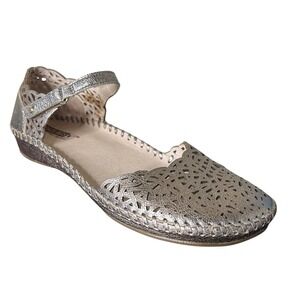 Pikolinos Shoes Size 40 US 9.5 Metallic Gold Leather Mary Jane Vallarta